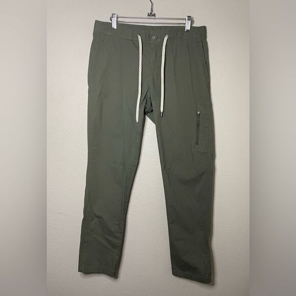 Vuori Ripstop Mid-Rise Drawstring DuraTerra Adventure Hiking Pants Army Medium - Picture 2 of 10
